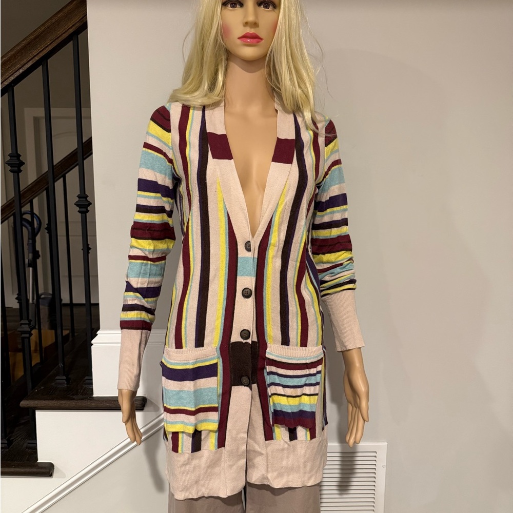 Anthropologie Rosne Netra Colorful Striped Women's Cardigan Sweater